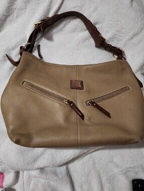 Dooney & Bourke Tan Pebbled Leather Shoulder Bag